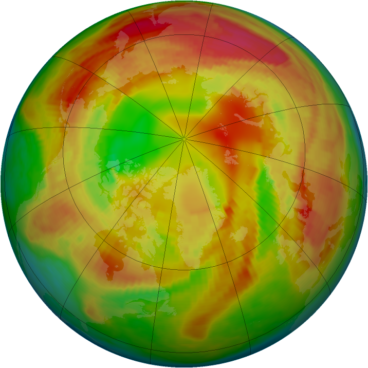 Arctic ozone map for 20 February 1981